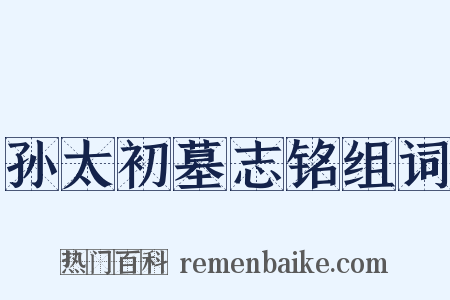 孙太初墓志铭组词是什么意思的图片